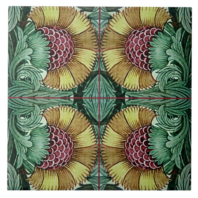 Azulejo De Cerâmica Cerâmica de William De Morgan Victorian (Frente)