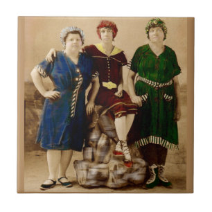 Azulejo De Cerâmica cerca de 1910 Atlantic City balnear Beauties RPPC