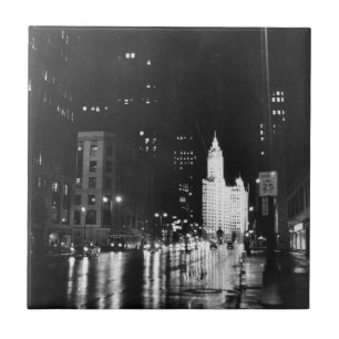 Azulejo De Cerâmica cerca de 1954: Da vista uma avenida de Michigan