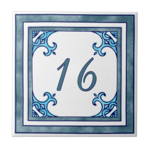 Azulejo De Cerâmica Cerceta número da casa grande