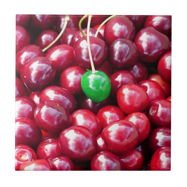 Azulejo De Cerâmica cerejas loucas do respingo (Frente)