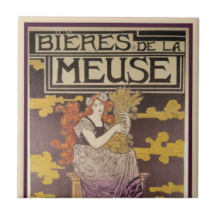 Azulejo De Cerâmica Cerveja da Meuse por Marc Auguste Bastard