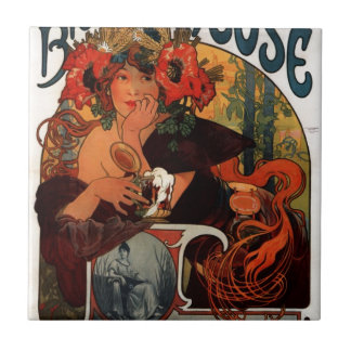 Azulejo De Cerâmica Cerveja do Meuse por Alphonse Mucha