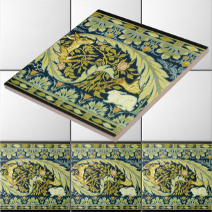 Azulejo De Cerâmica Cervos & coelhos de Nouveau da arte do vintage