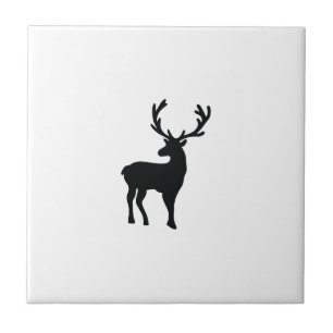 Azulejo De Cerâmica Cervos preto e branco