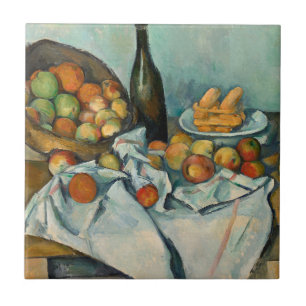 Azulejo De Cerâmica Cesta de Maçãs de Paul Cezanne Vida Estática Vinta