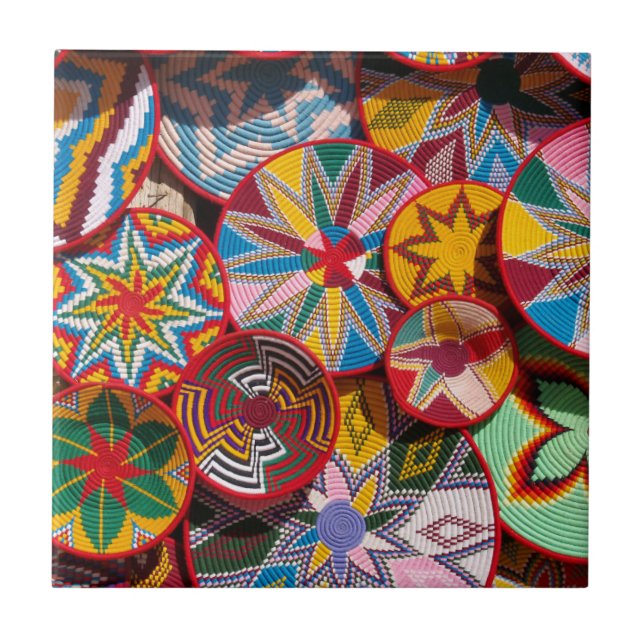 Azulejo De Cerâmica Cestos Etíopes Tradicionais (Frente)