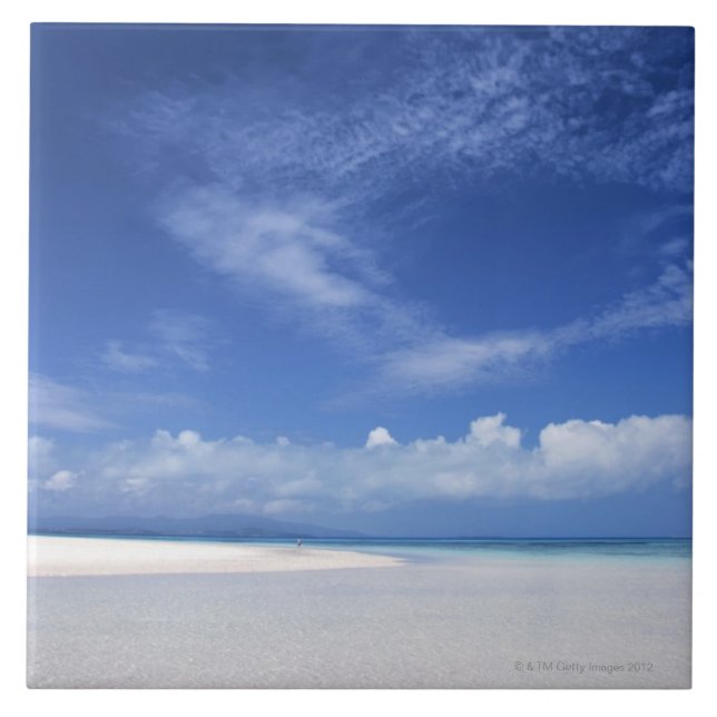 Azulejo De Cerâmica Céu azul e mar 2 (Frente)