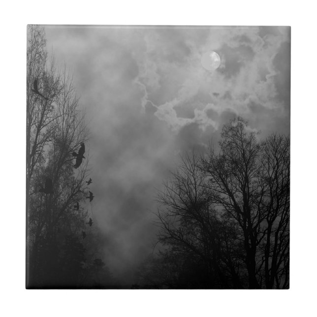 Azulejo De Cerâmica Céu Gótico Assombrado (Frente)