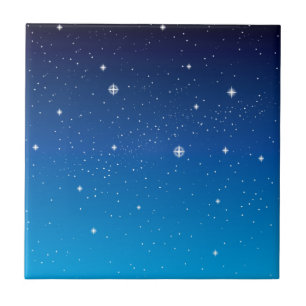 Azulejo De Cerâmica Céu nocturno estrelado azul profundo