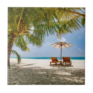 Azulejo De Cerâmica Céu temperamental das palmeiras