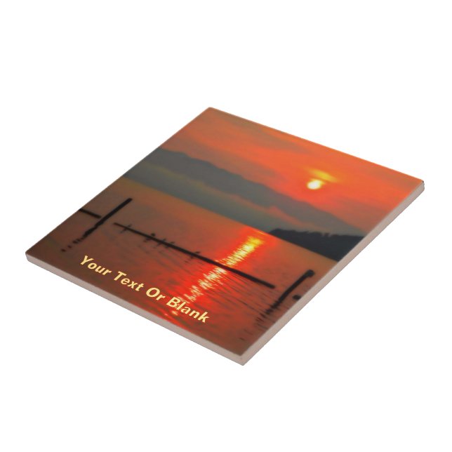 Azulejo De Cerâmica Céu Vermelho De Manhã (Lateral)