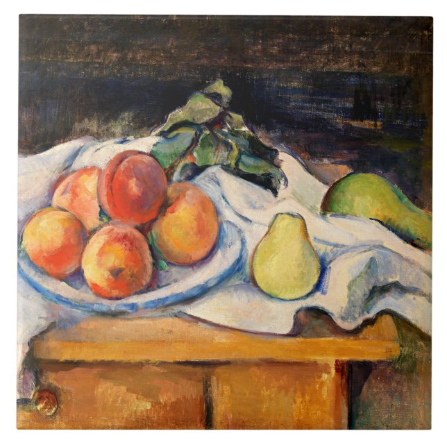 Azulejo De Cerâmica Cezanne - Fruta numa Mesa (Frente)