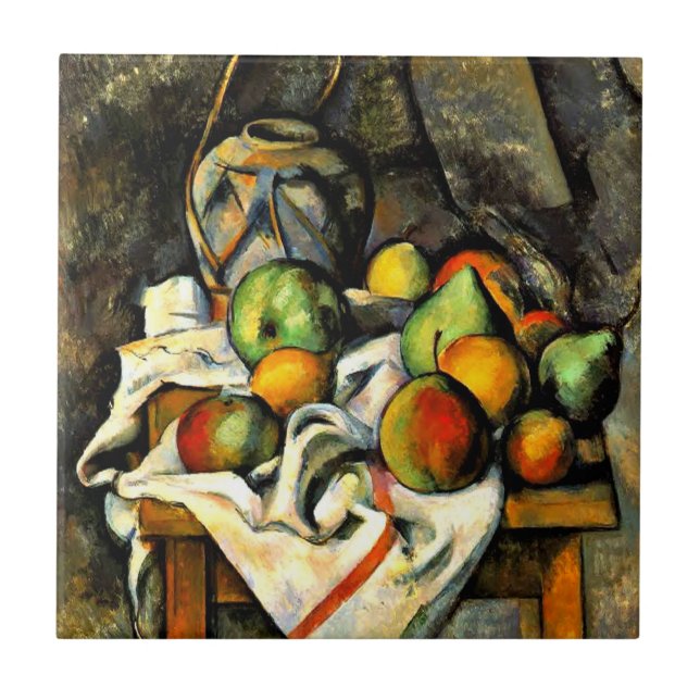 Azulejo De Cerâmica Cezanne - Jar Ginger e Fruta (Frente)