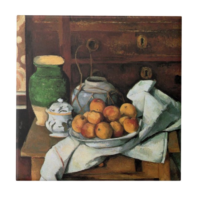 Azulejo De Cerâmica Cezanne - Navios, Fruta e Vestuário (Frente)
