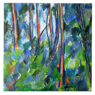 Azulejo De Cerâmica Cezanne - No bosque, famosa pintura