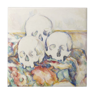 Azulejo De Cerâmica Cezanne Os Três Crânios Cartaz de Arte Vintage Imp