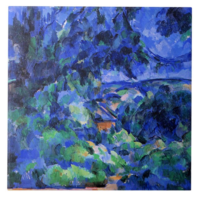 Azulejo De Cerâmica Cezanne - Paisagem Azul (Frente)