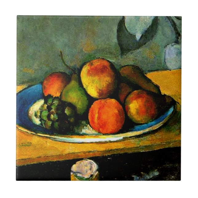 Azulejo De Cerâmica Cezanne - Pêssegos, Peras e Uvas (Frente)