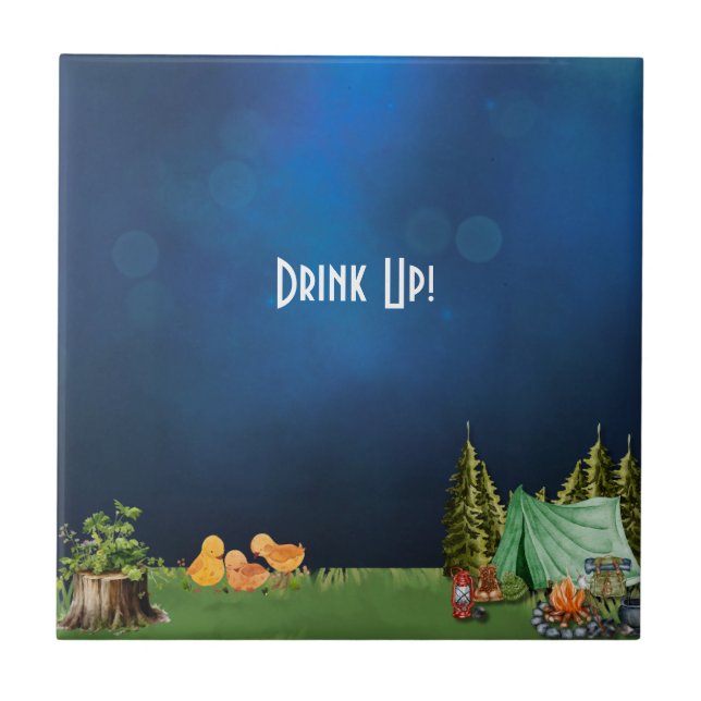 Azulejo De Cerâmica Chá de fraldas de Campanha (Frente)