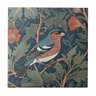 Azulejo De Cerâmica Chaffinch William Morris estilo Face direita Pássa