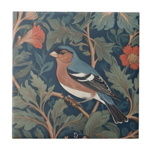 Azulejo De Cerâmica Chaffinch William Morris Estilo virado para a esqu