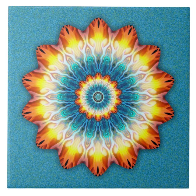 Azulejo De Cerâmica Chama alaranjada (Frente)