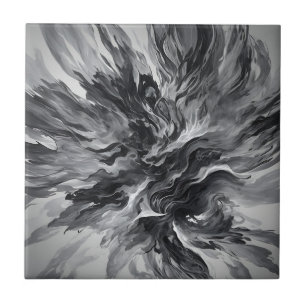 Azulejo De Cerâmica Chama de Abstrato elegante e fumaça