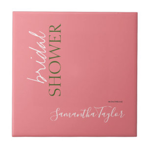 Azulejo De Cerâmica Chamada Chic Caligrafia Minimalista Chá de Noiva