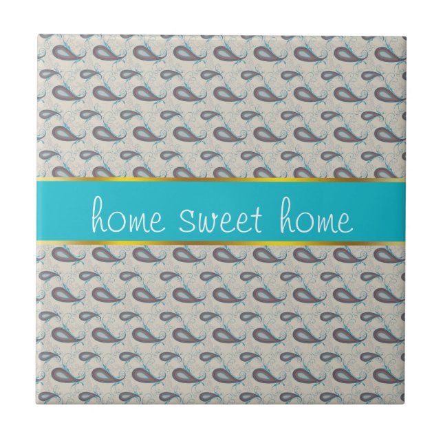 Azulejo De Cerâmica Champagne Paisley Pattern (Frente)