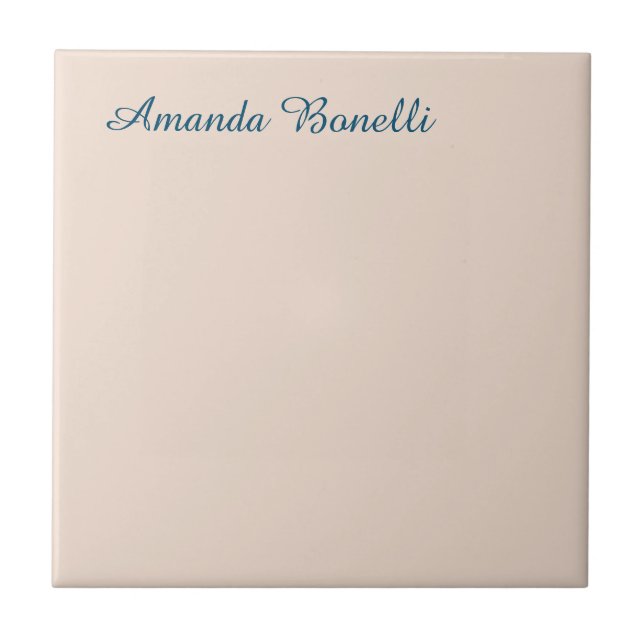 Azulejo De Cerâmica Champanhe Rosa Simples Moderno Minimalista (Frente)