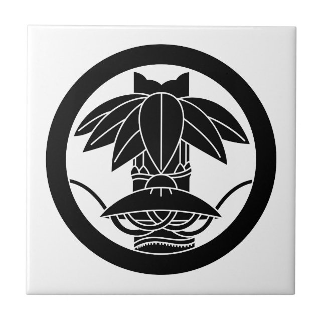 Azulejo De Cerâmica Chapéu de bambu e junco em círculo (Frente)