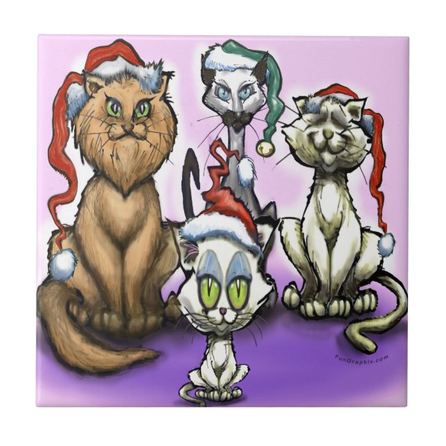 Azulejo De Cerâmica Chapéus de Natal (Frente)