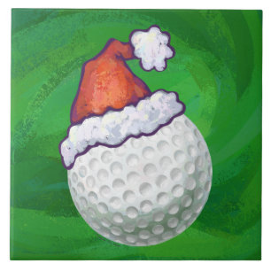 Azulejo De Cerâmica Chapéus de Natal de Golfe