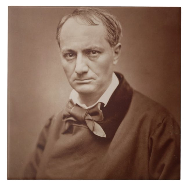 Azulejo De Cerâmica Charles Baudelaire (1821-67), poeta francês, (Frente)