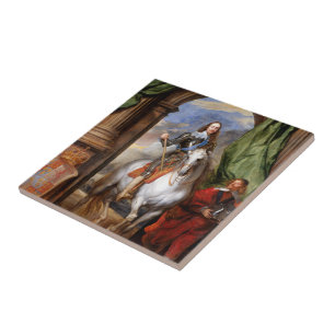 Azulejo De Cerâmica Charles mim a cavalo por Van Dyck