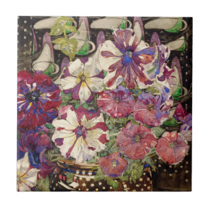 Azulejo De Cerâmica Charles Rennie Mackintosh - Petunias