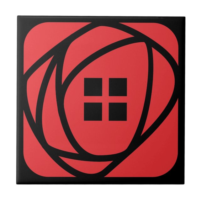 Azulejo De Cerâmica Charles Rennie Mackintosh Rosa vermelha (Frente)