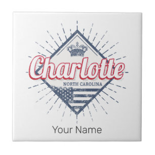 Azulejo De Cerâmica Charlotte City North Carolina Estados Unidos EUA