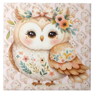 Azulejo De Cerâmica Charme Farmcore Boho Cottagecore Owl