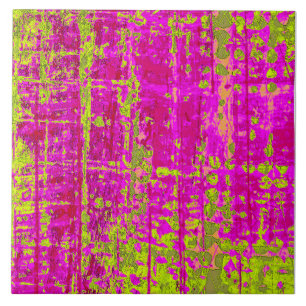 Azulejo De Cerâmica Chartreuse Beijo Rosa e Abstrato Verde