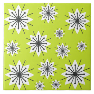 Azulejo De Cerâmica Chartreuse de Flocos de Neve Modernos de meio sécu