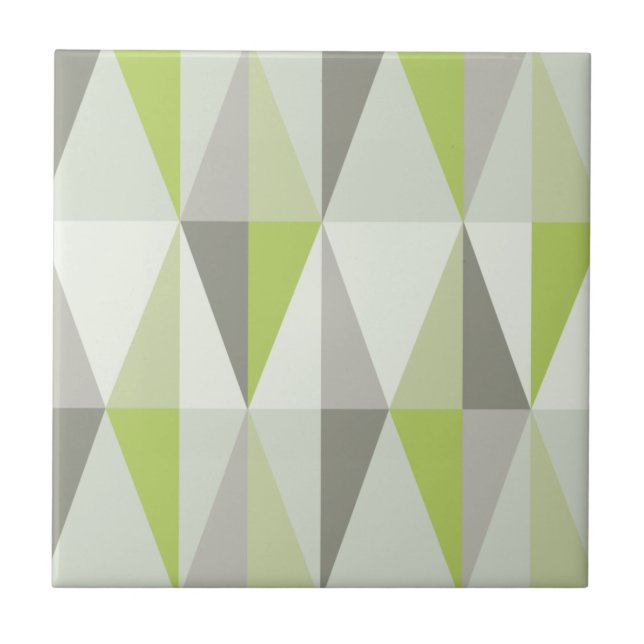 Azulejo De Cerâmica Chartreuse dos Triângulos Modernos do Século Médio (Frente)