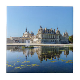 Azulejo De Cerâmica Chateau de Chantilly com reflexo num lago
