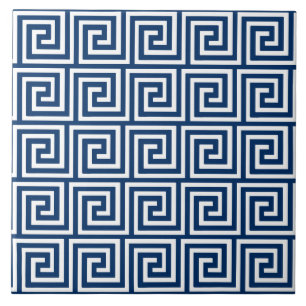 Azulejo De Cerâmica Chave, azuis marinhos e branco gregos