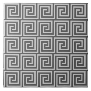 Azulejo De Cerâmica Chave grega, tons de cinza/cinza