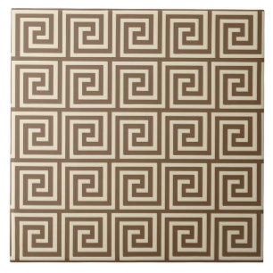 Azulejo De Cerâmica Chave grega, tons de tan