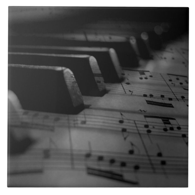 Azulejo De Cerâmica Chaves de Piano de Música (Frente)