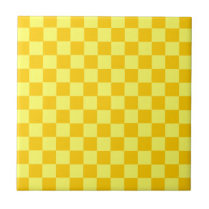 Azulejo De Cerâmica Checkerboard de combinação amarela por ShirleyTayl