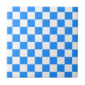 Azulejo De Cerâmica Checkered - branco e azul